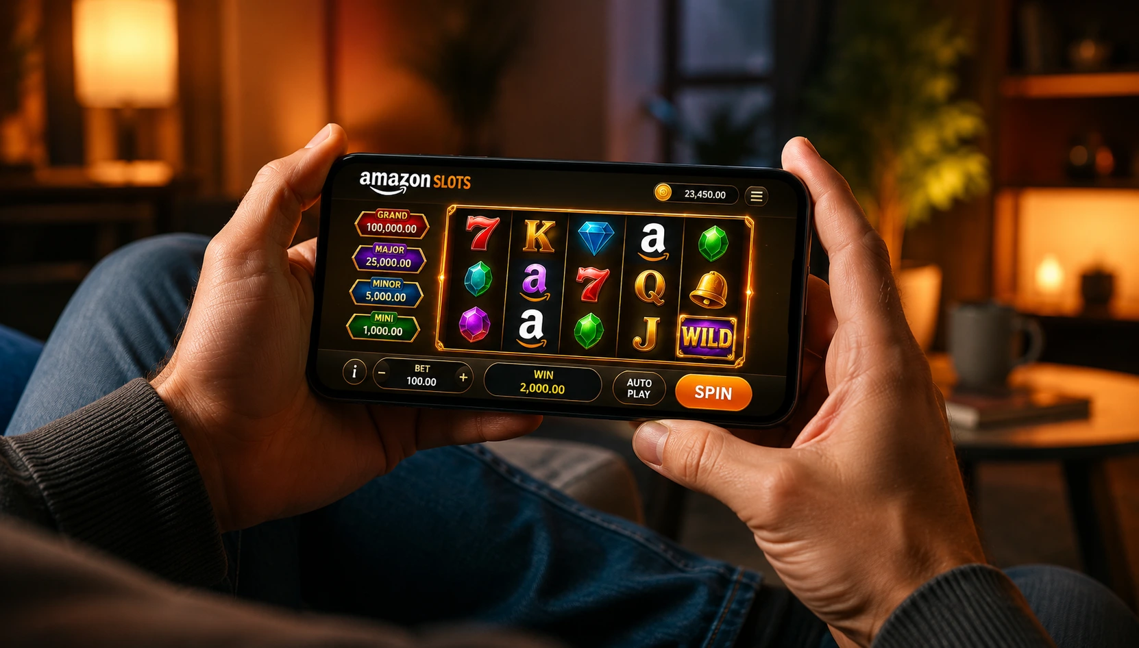 Vetrina dei giochi per dispositivi mobili di Amazon Slots